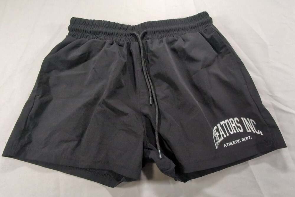 Creators Inc. Athletic Dept Black Nylon Drawstring Athletic Shorts Size S